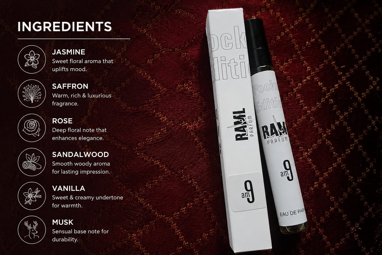 RAML 9 AM Pocket Edition Eau de Parfume | Long Lasting Luxury Travel Perfume 10ml