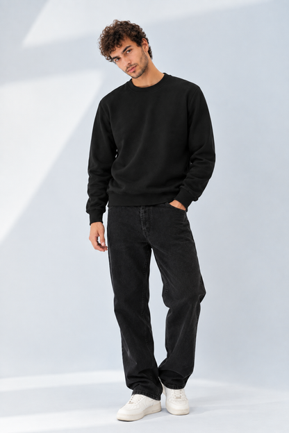 Men’s Premium Black Crewneck Sweatshirt