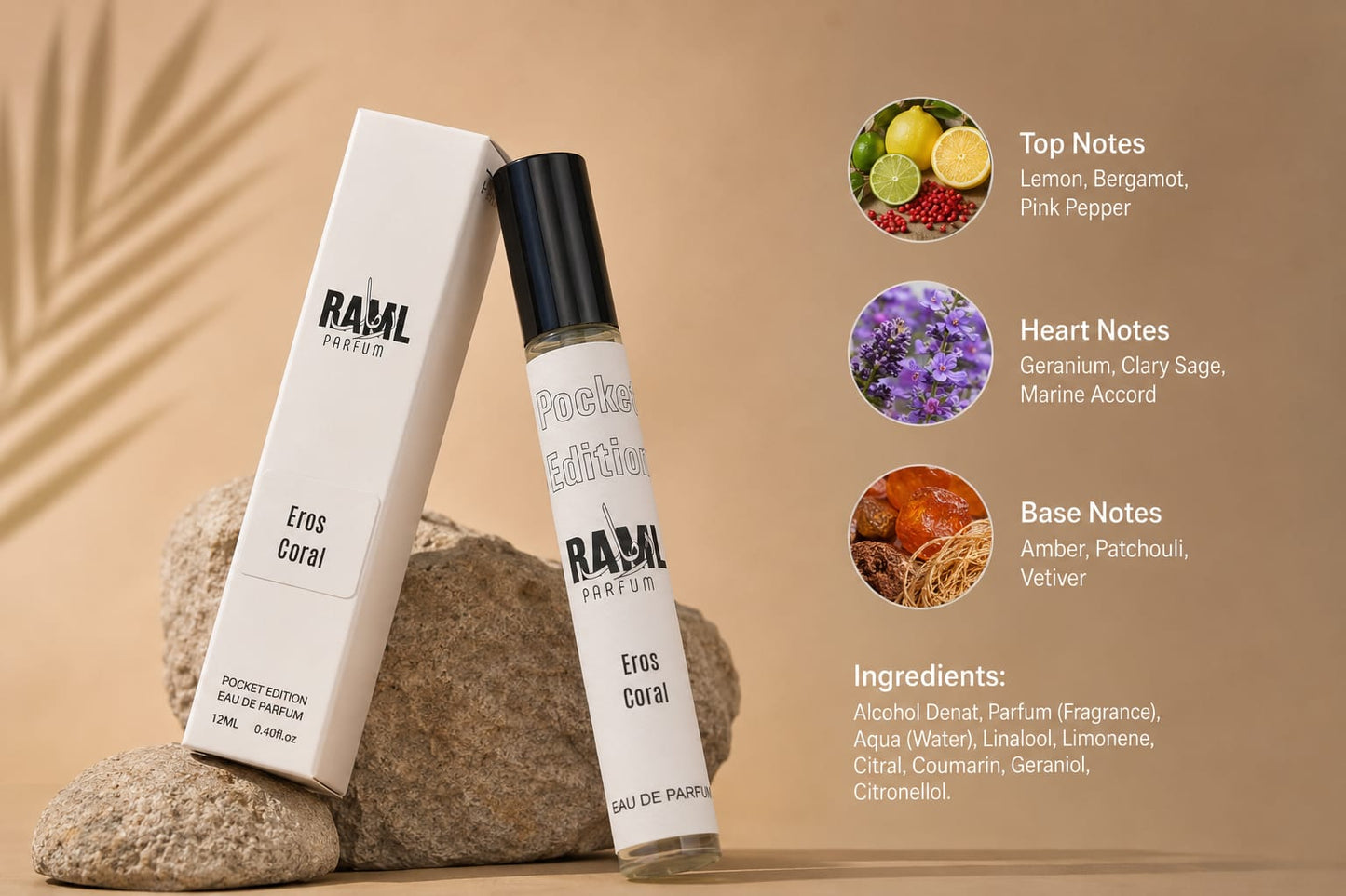 RAML Eros Coral Pocket Edition Eau de Parfum | Long-Lasting Luxury Fragrance | Made in UAE