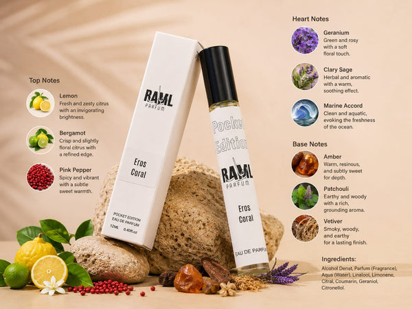 RAML Eros Coral Pocket Edition Eau de Parfum | Long-Lasting Luxury Fragrance | Made in UAE