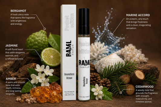 RAML Boundless Ocean Pocket Edition – Eau De Parfum (10ml) Fresh Marine Citrus Perfume | Long Lasting | Made in UAE
