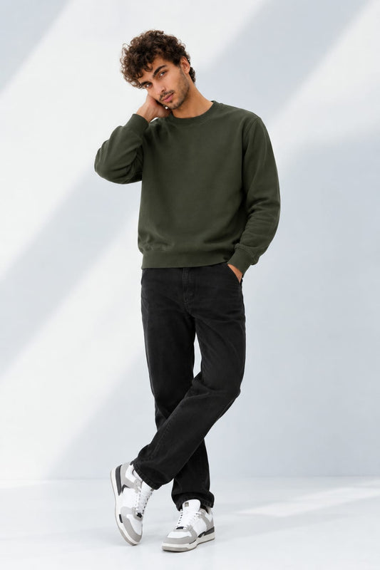 Men’s Premium Crewneck Fleece Sweatshirt – Classic Regular Fit