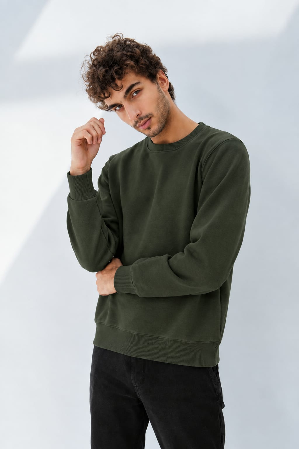 Men’s Premium Crewneck Fleece Sweatshirt – Classic Regular Fit