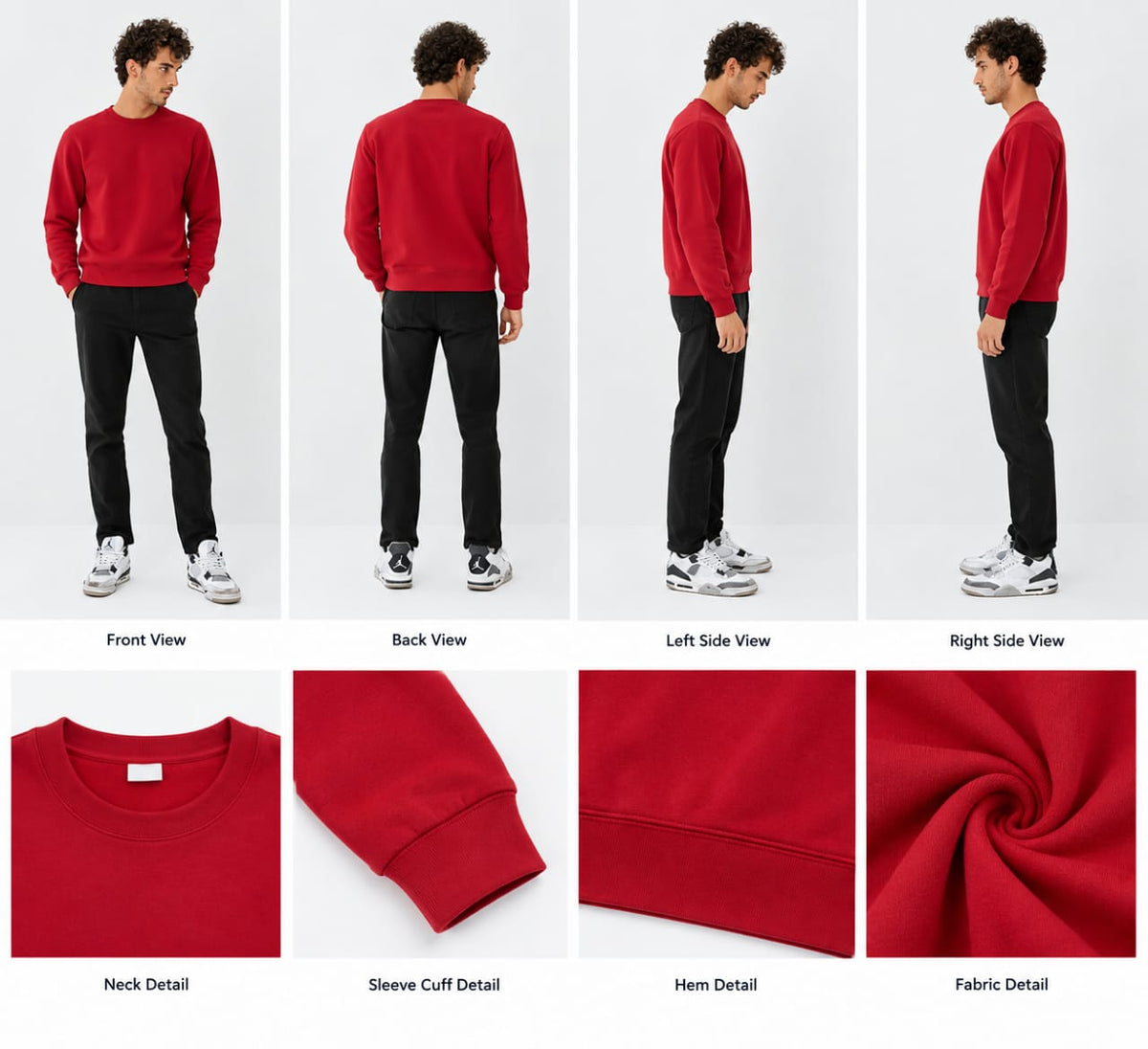 Men’s Premium Red Crewneck Sweatshirt