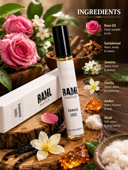 RAML Dawood 5002 Pocket Edition Eau De Parfum 10ml | Long Lasting Woody Floral Perfume | Made in UAE