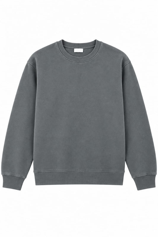 Men’s Premium Washed Grey Crewneck Sweatshirt