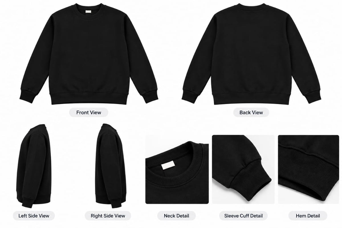 Men’s Premium Black Crewneck Sweatshirt