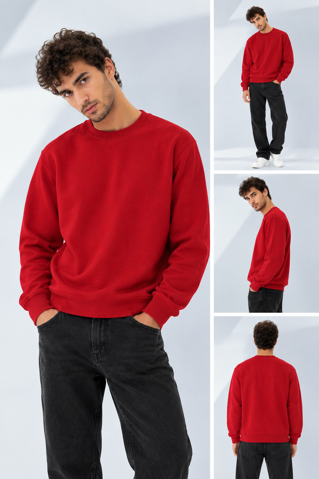 Men’s Premium Red Crewneck Sweatshirt