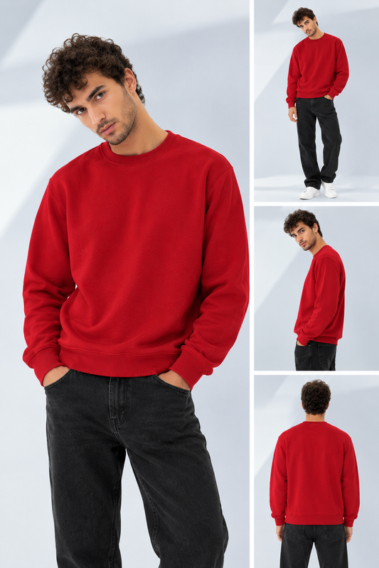 Men’s Premium Red Crewneck Sweatshirt